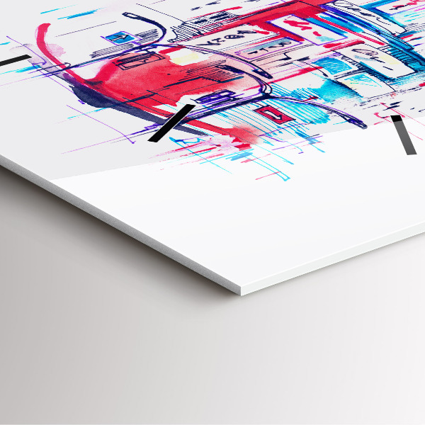 Square wall clock Red heel