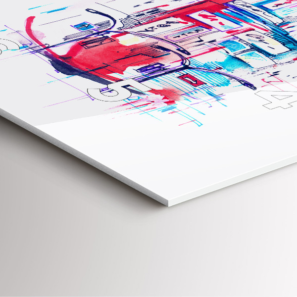 Square wall clock Red heel