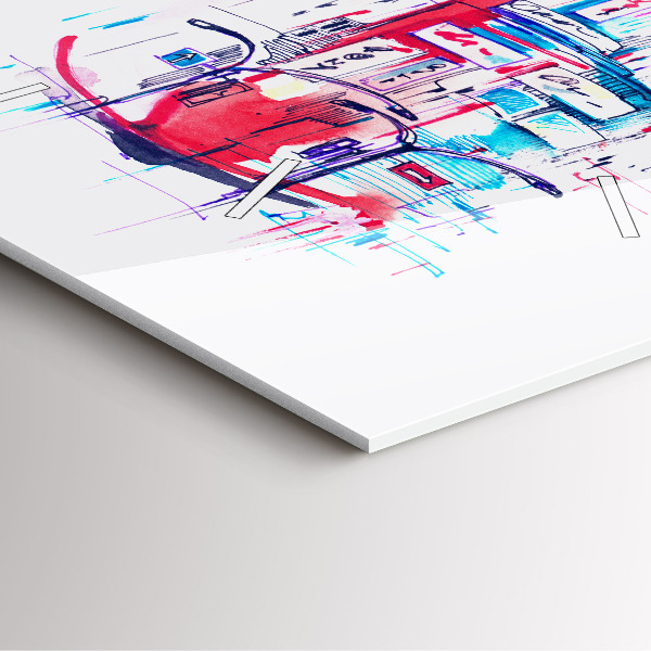 Square wall clock Red heel