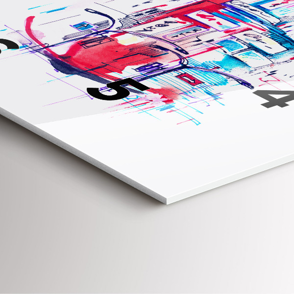 Square wall clock Red heel