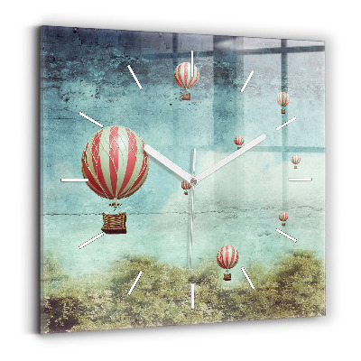Square wall clock Painted balloons
