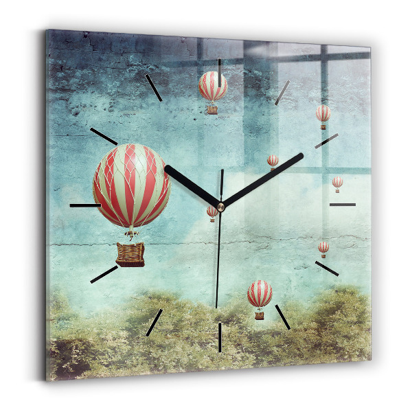 Square wall clock Painted balloons