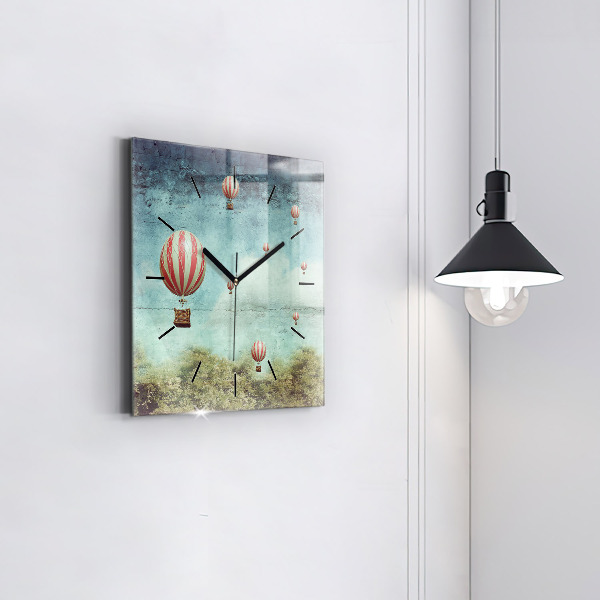 Square wall clock Painted balloons