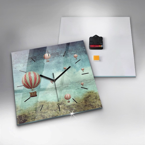 Square wall clock Painted balloons