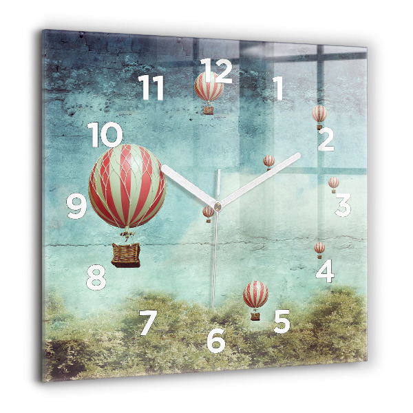 Square wall clock Painted balloons