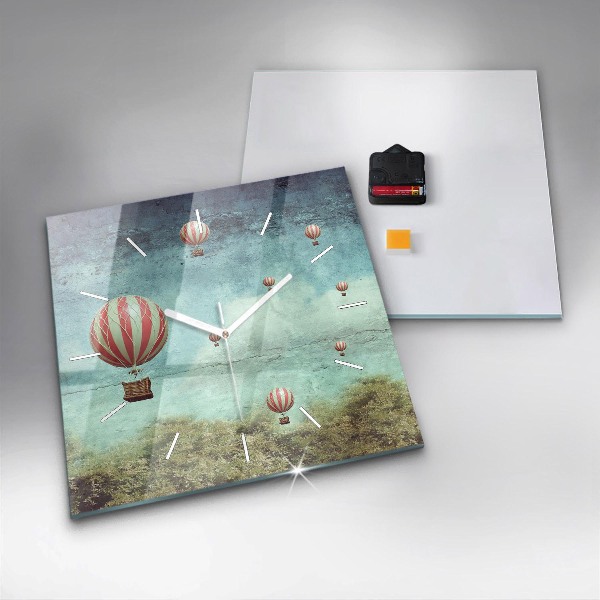 Square wall clock Painted balloons