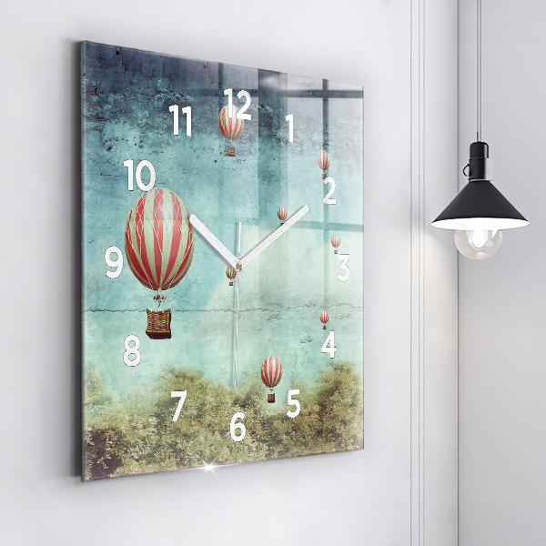 Square wall clock Painted balloons