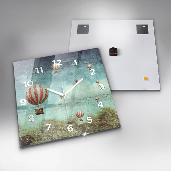 Square wall clock Painted balloons