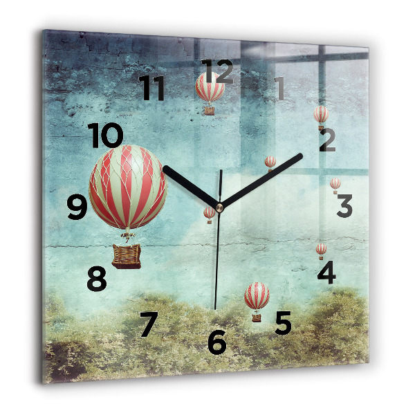 Square wall clock Painted balloons