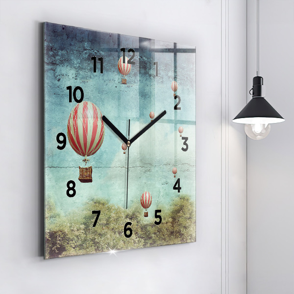 Square wall clock Painted balloons