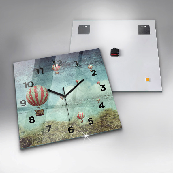Square wall clock Painted balloons