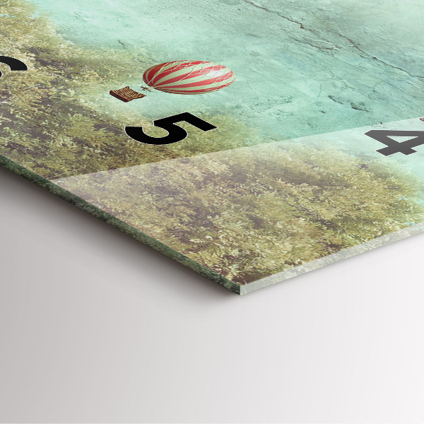 Square wall clock Painted balloons