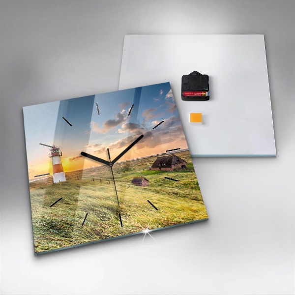 Square wall clock Lighthouse