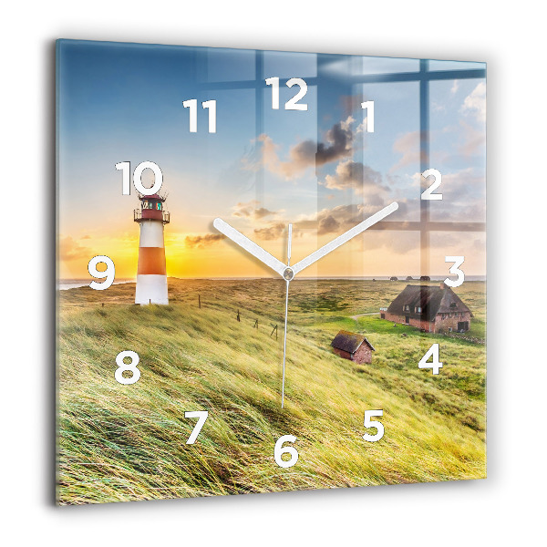 Square wall clock Lighthouse