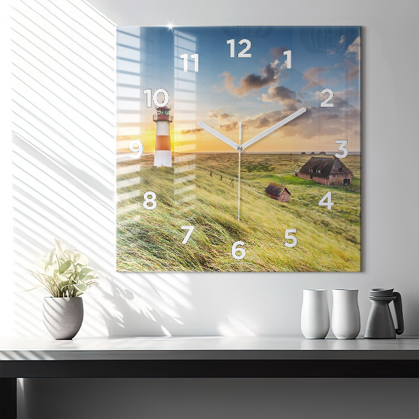 Square wall clock Lighthouse