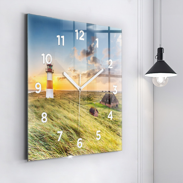 Square wall clock Lighthouse