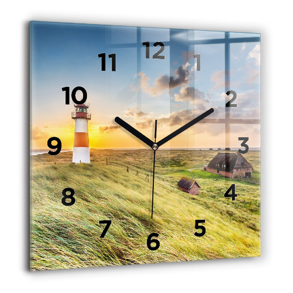 Square wall clock Lighthouse