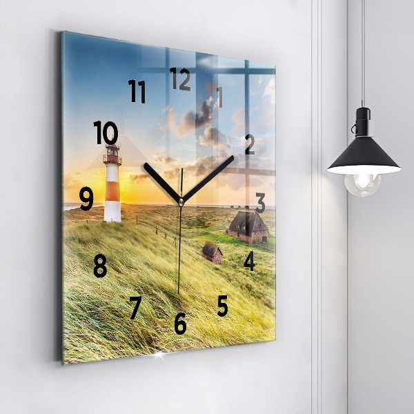 Square wall clock Lighthouse