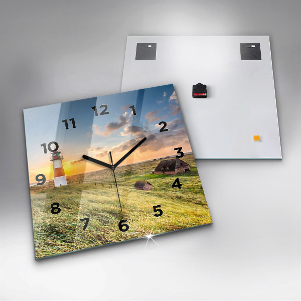 Square wall clock Lighthouse