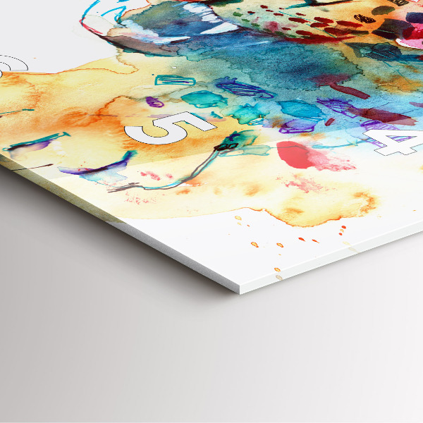 Square wall clock Abstract wild cat