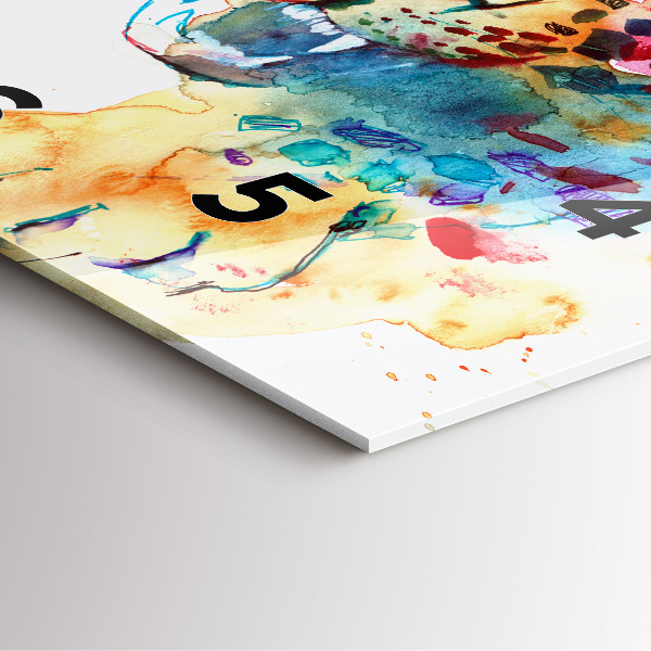 Square wall clock Abstract wild cat