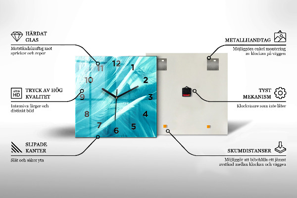 Square wall clock Holding hands