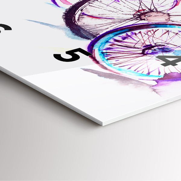 Square wall clock Colorful city bikes