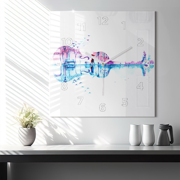 Square wall clock Cello Park Lake