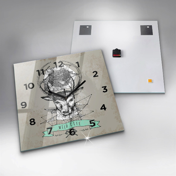Square wall clock Deer head