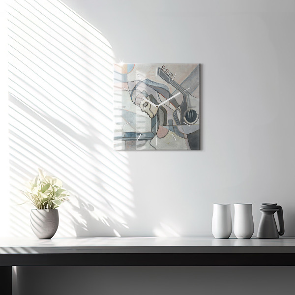 Square wall clock Abstract painting
