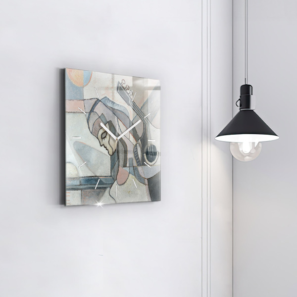 Square wall clock Abstract painting