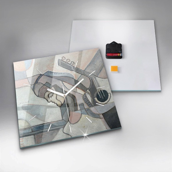 Square wall clock Abstract painting