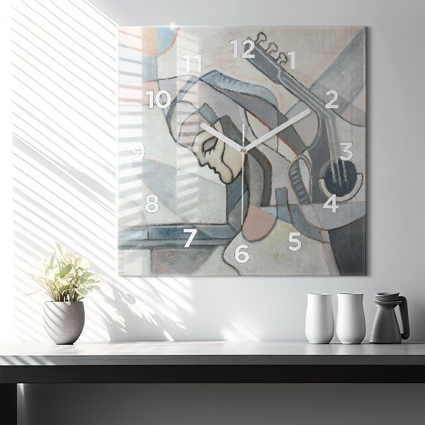 Square wall clock Abstract painting