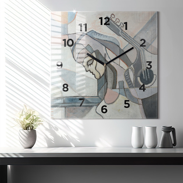 Square wall clock Abstract painting