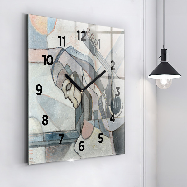 Square wall clock Abstract painting