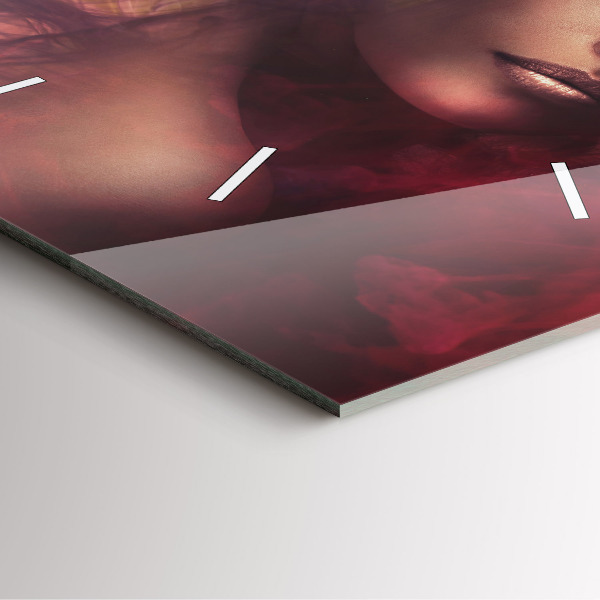 Square wall clock Portrait of a woman