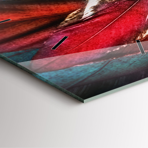 Square wall clock Light brown bird feathers