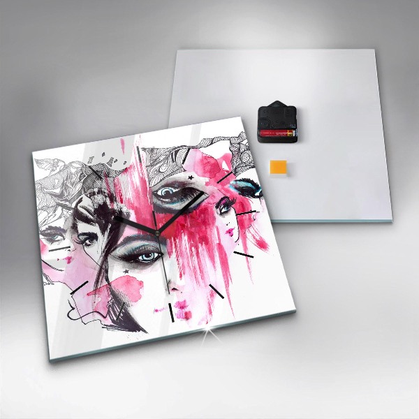 Square wall clock Many faces of abstraction