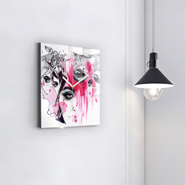 Square wall clock Many faces of abstraction