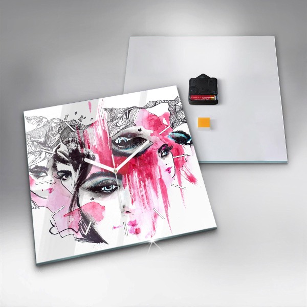 Square wall clock Many faces of abstraction