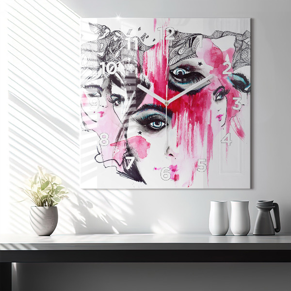 Square wall clock Many faces of abstraction