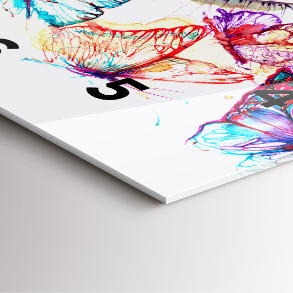 Square wall clock Colorful butterfly eye