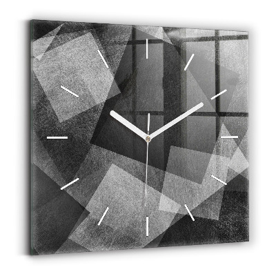 Square wall clock Geometric abstraction