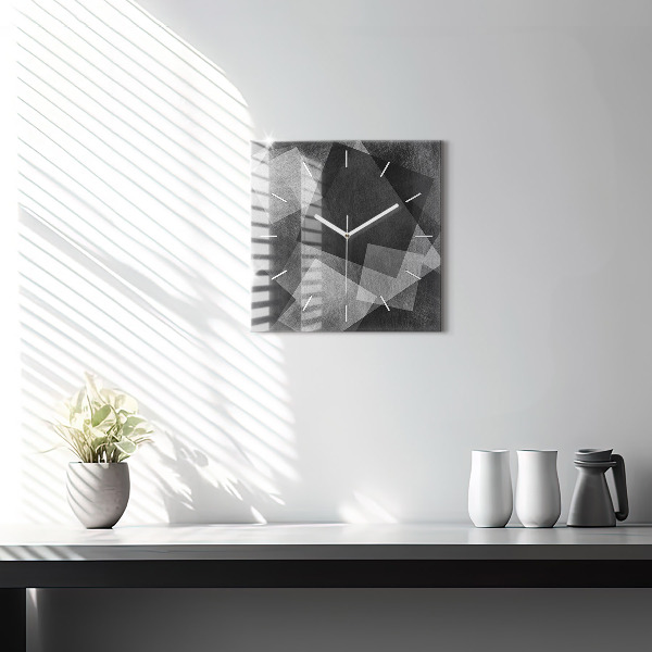 Square wall clock Geometric abstraction