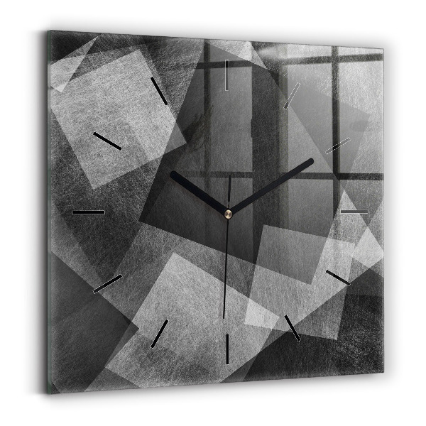 Square wall clock Geometric abstraction