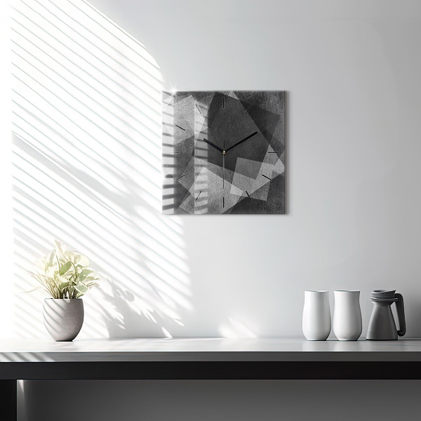 Square wall clock Geometric abstraction