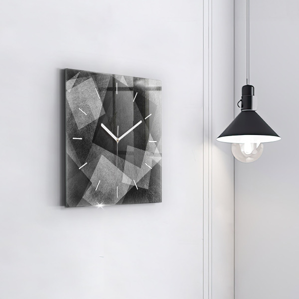Square wall clock Geometric abstraction