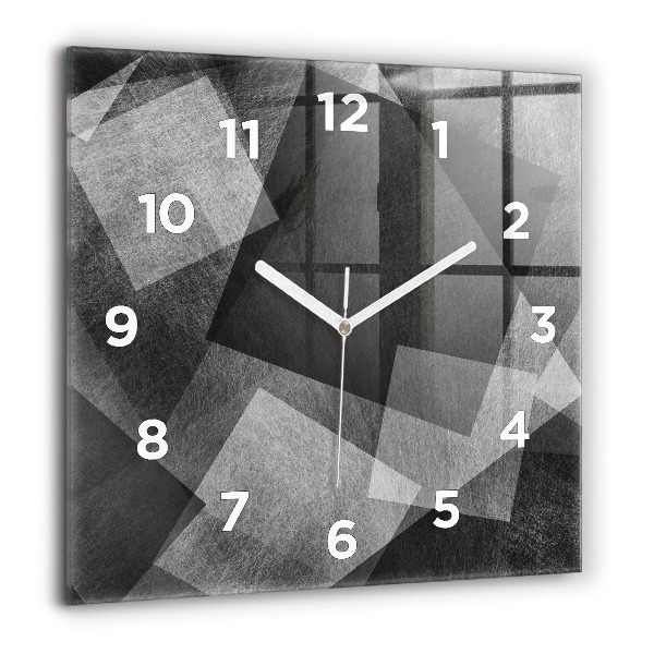 Square wall clock Geometric abstraction