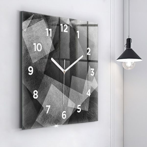 Square wall clock Geometric abstraction