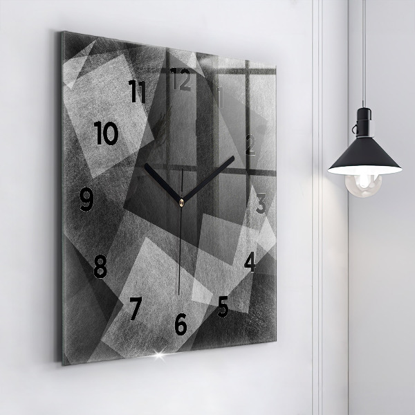 Square wall clock Geometric abstraction